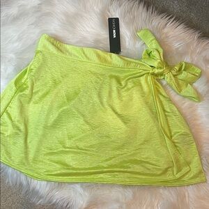 Fashion Nova Neon Lime Side Tie Mini Skirt